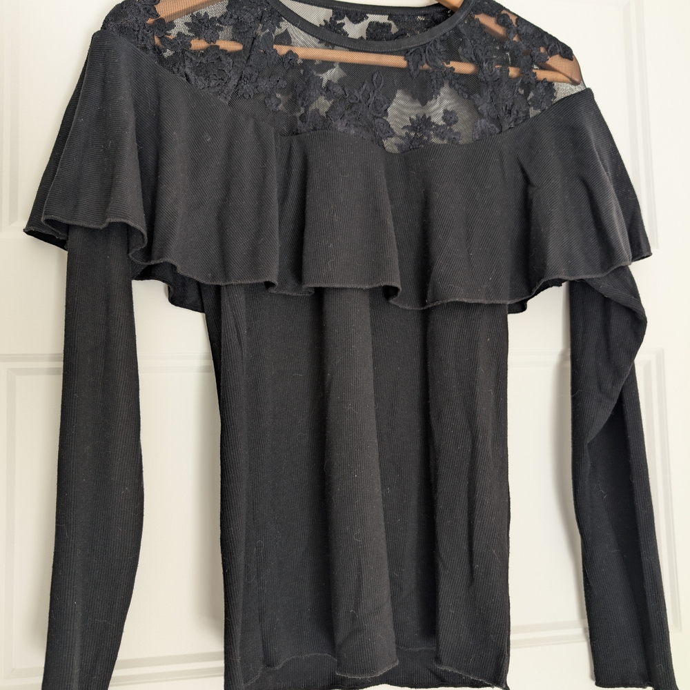Tristan Black Floral Lace Blouse